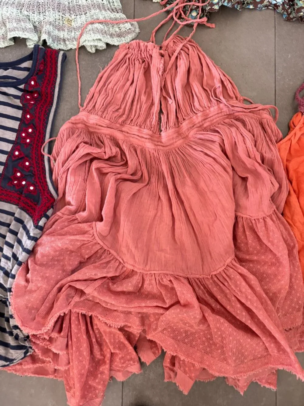 Free People Boho Clothing Bundle – 7 items: Tops, Sweaters & Dresses